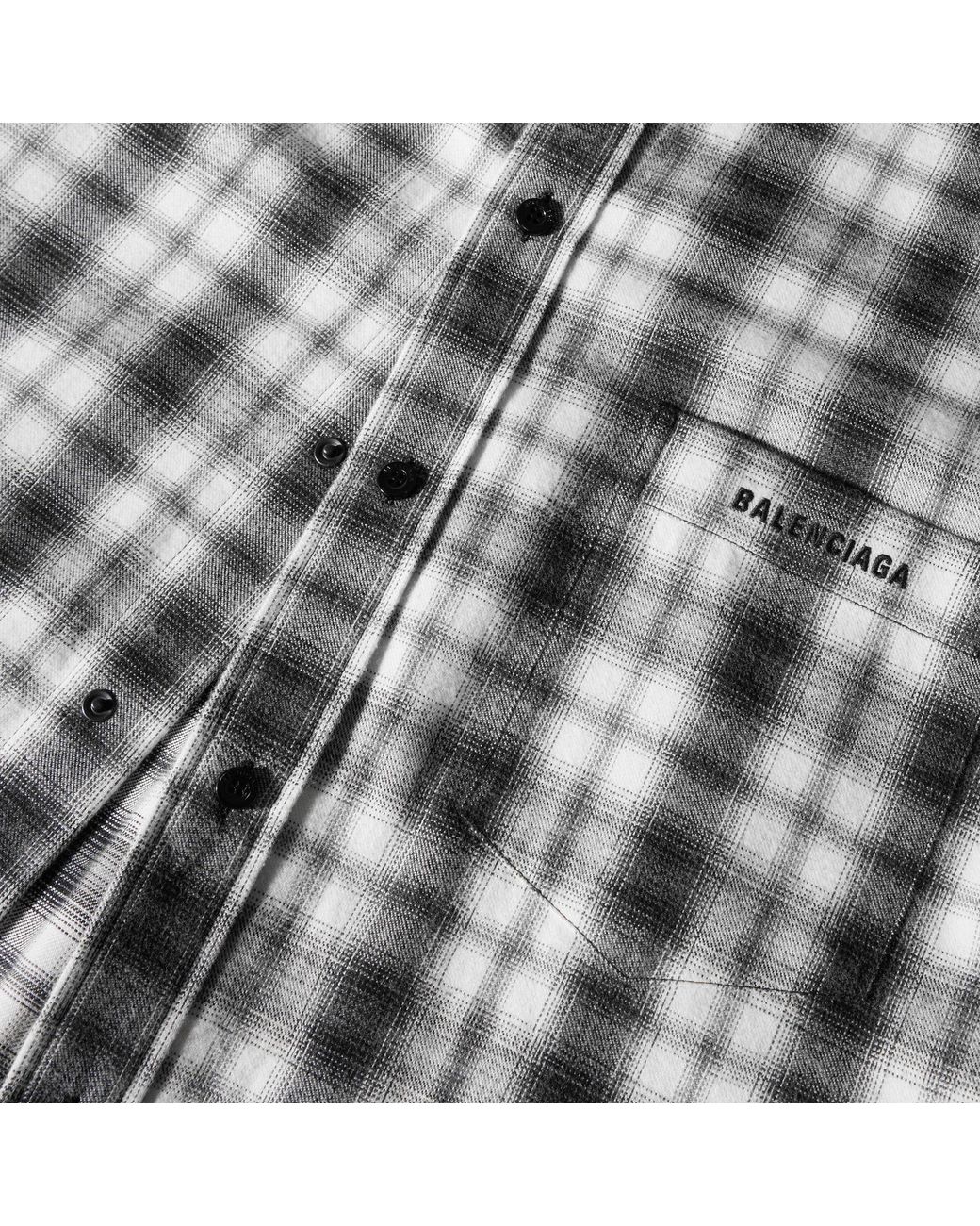 Balenciaga Blue Plaid Longsleeve Shirt for men