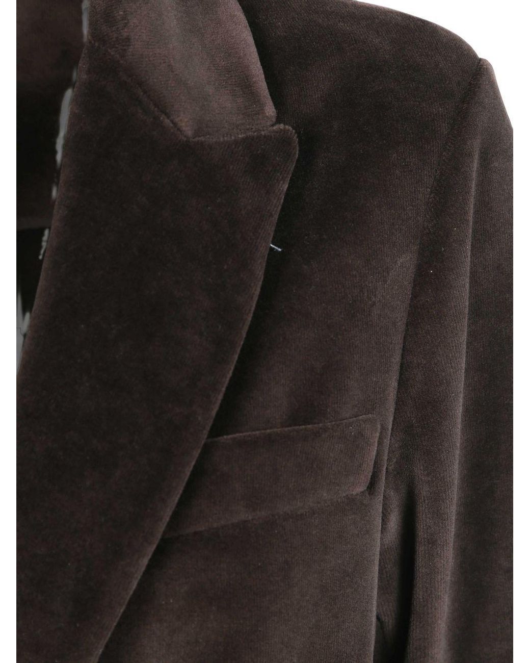 Circolo 1901 Brown Velvet Single-Breasted Blazer