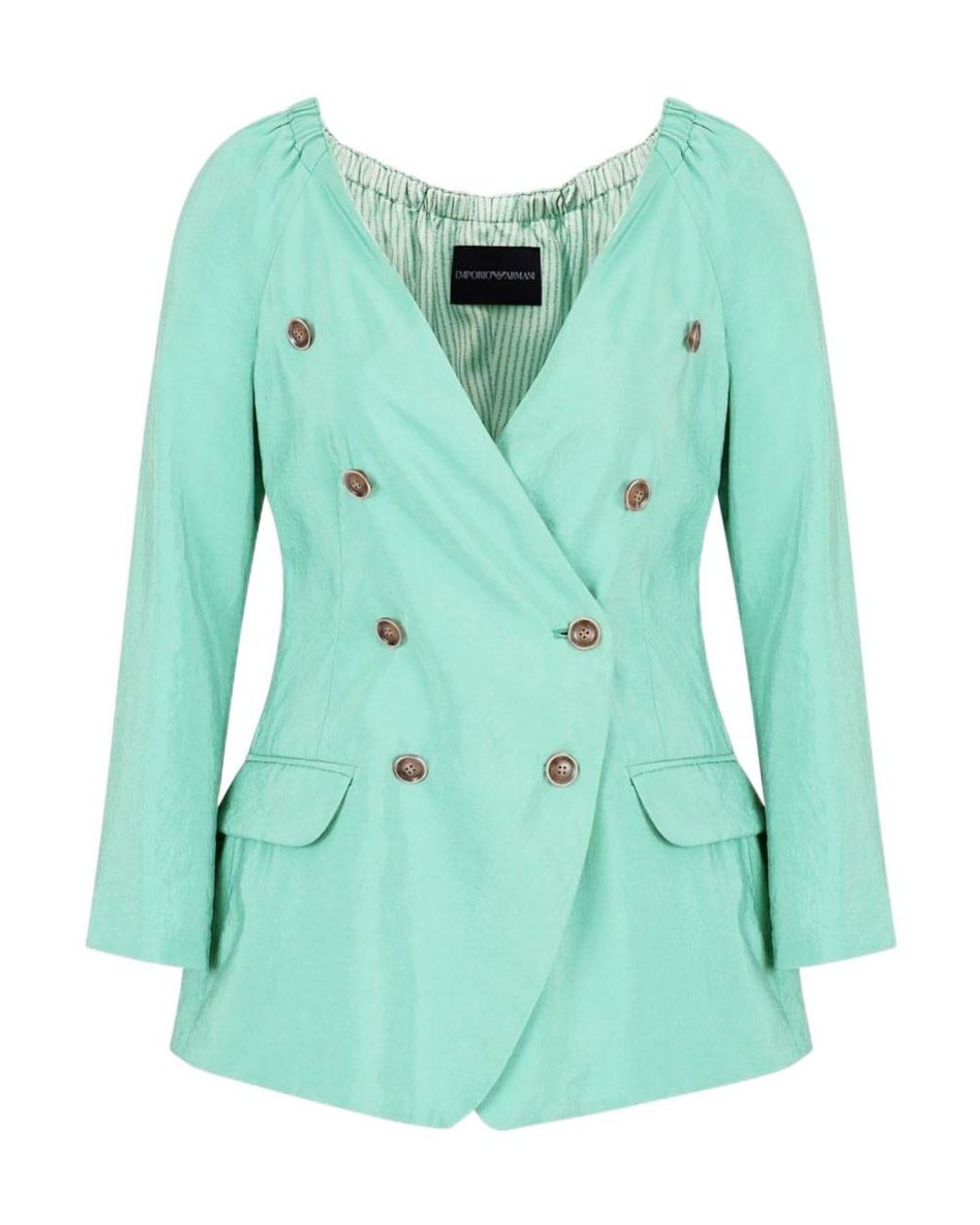 Emporio Armani Green Solid-Colored Blazer