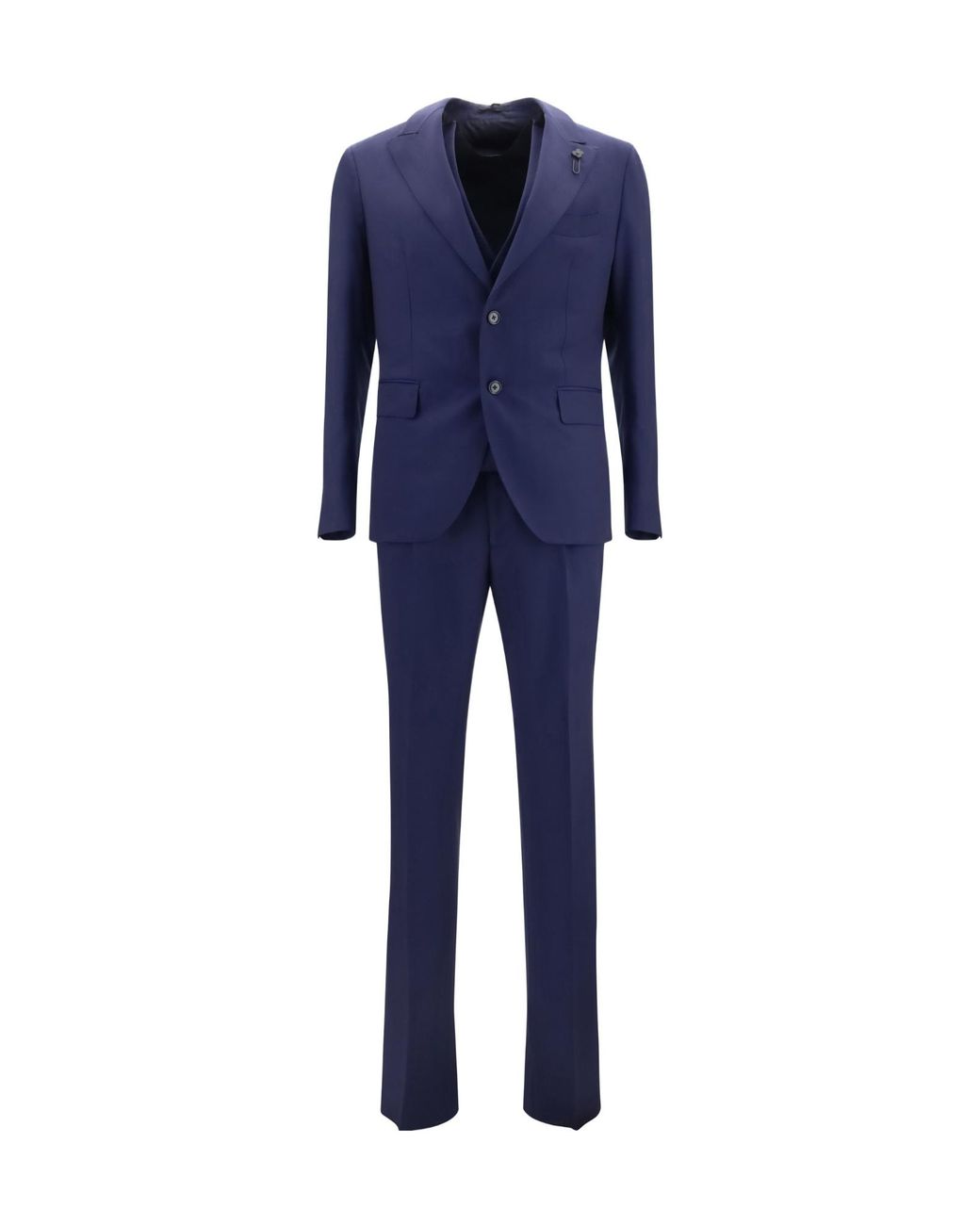 Lardini Blue Double-Breasted Three-Piece Suit for men