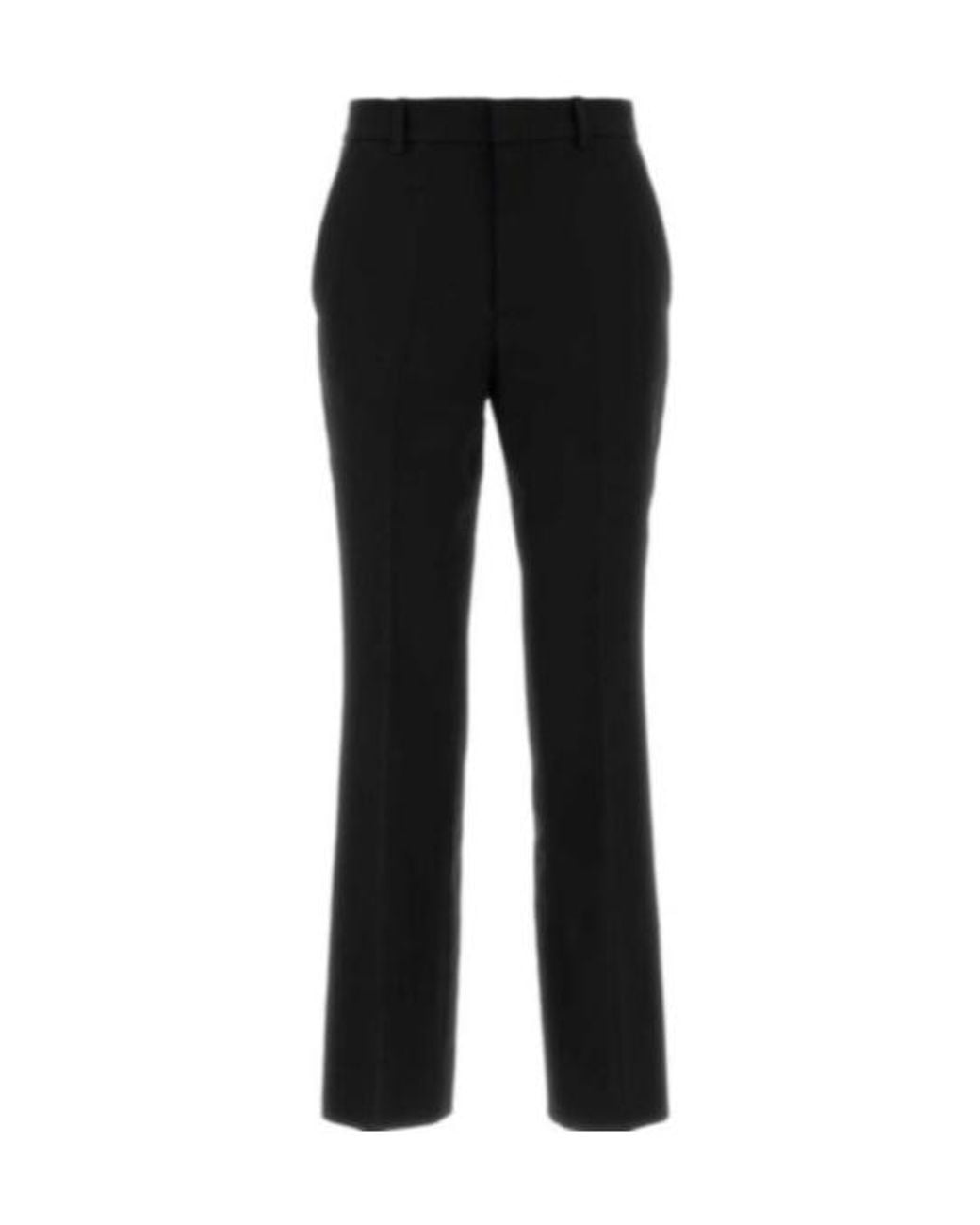 Gucci Black Logo Embroidered Tailored Trousers