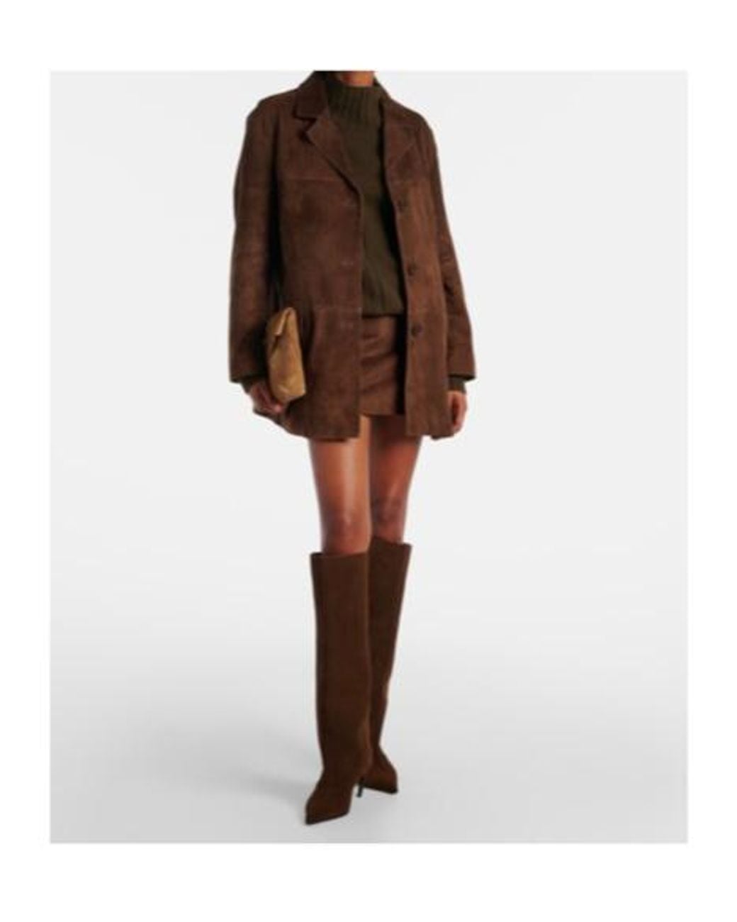 Nour Hammour Brown Voltia Suede Jacket