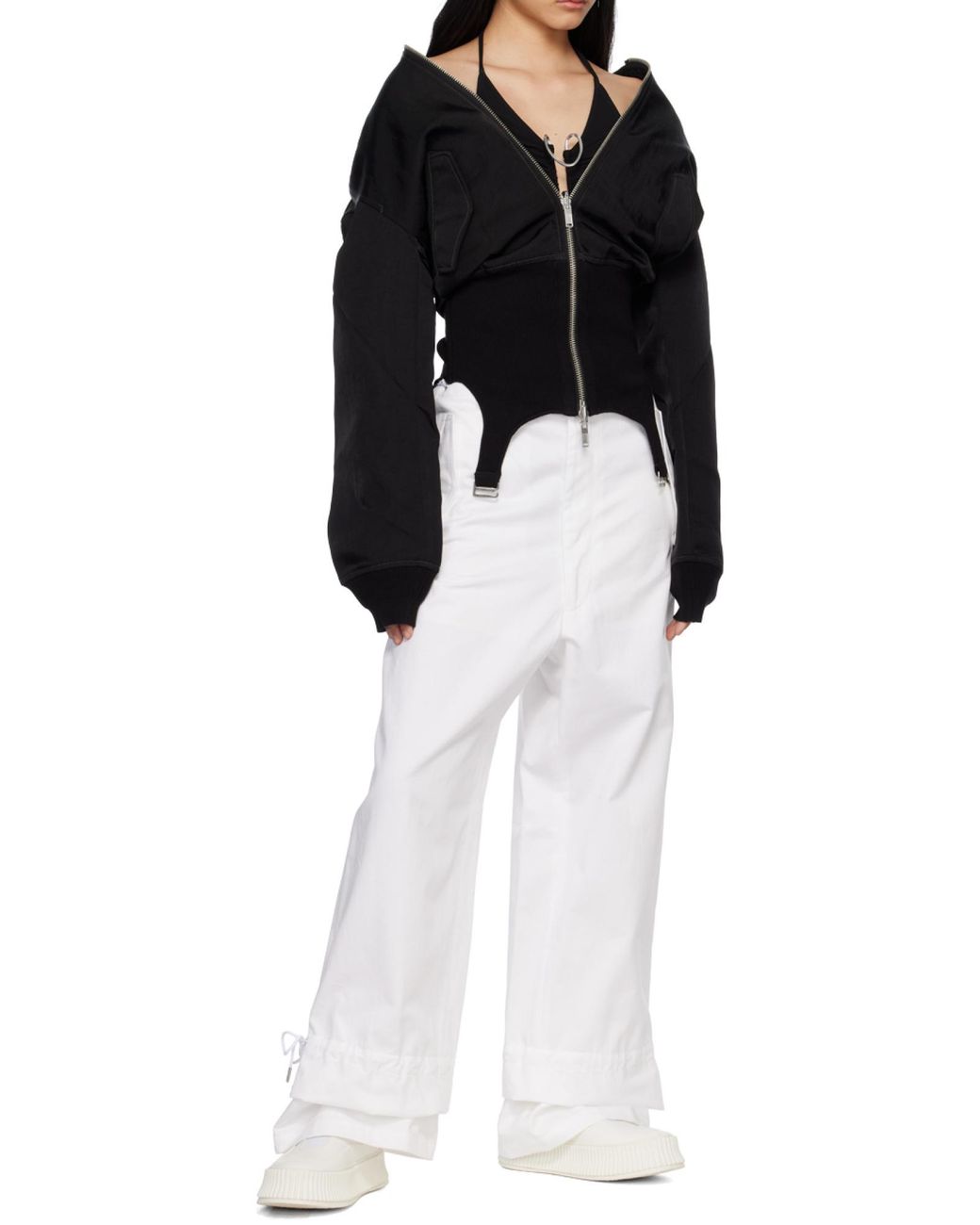 Dion Lee Black Mobius Layered Long-Sleeve Top
