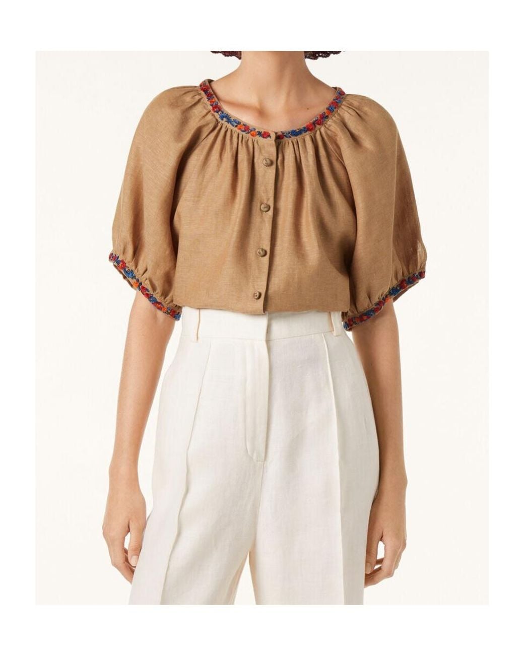 Loro Piana Brown Gritt Blouse