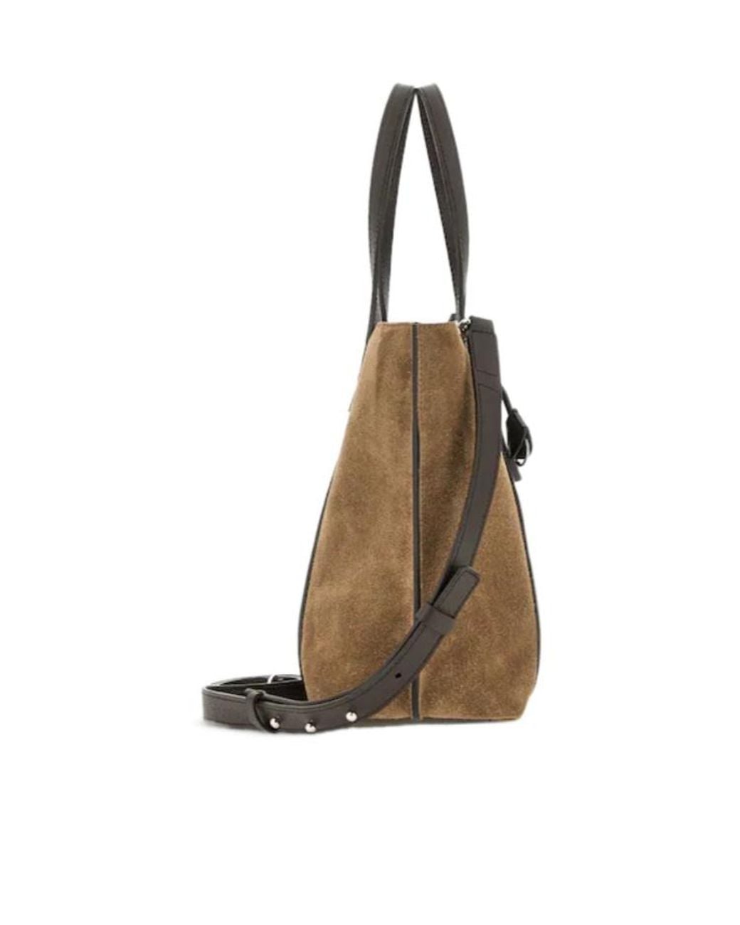 Hogan Brown Script Small Tote Bag