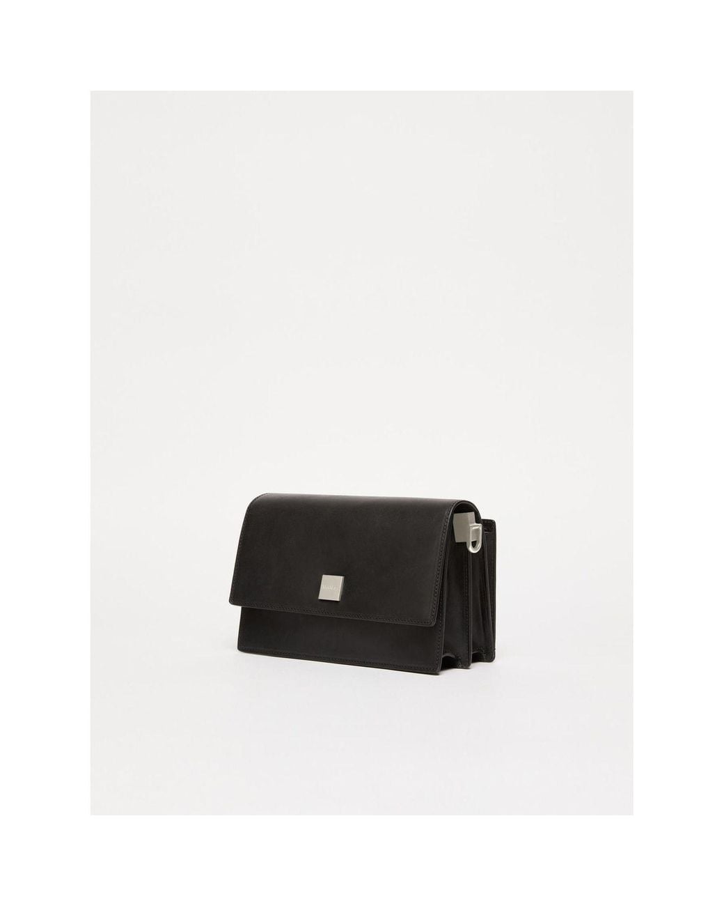Max Mara Black Biancaroughs Foldover Top Shoulder Bag