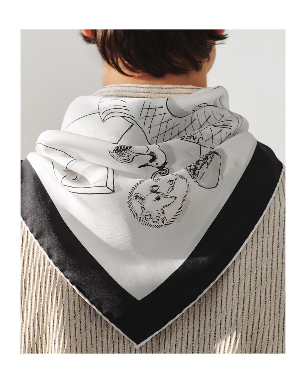 Jacquemus White Le Grand Foulard Printed Scarf for men