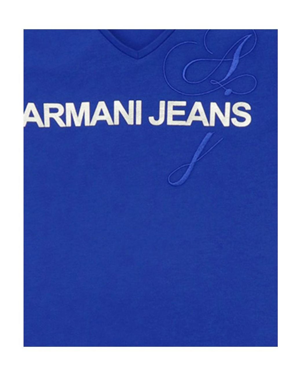 Armani Jeans Blue V-Neck Short-Sleeve T-Shirt