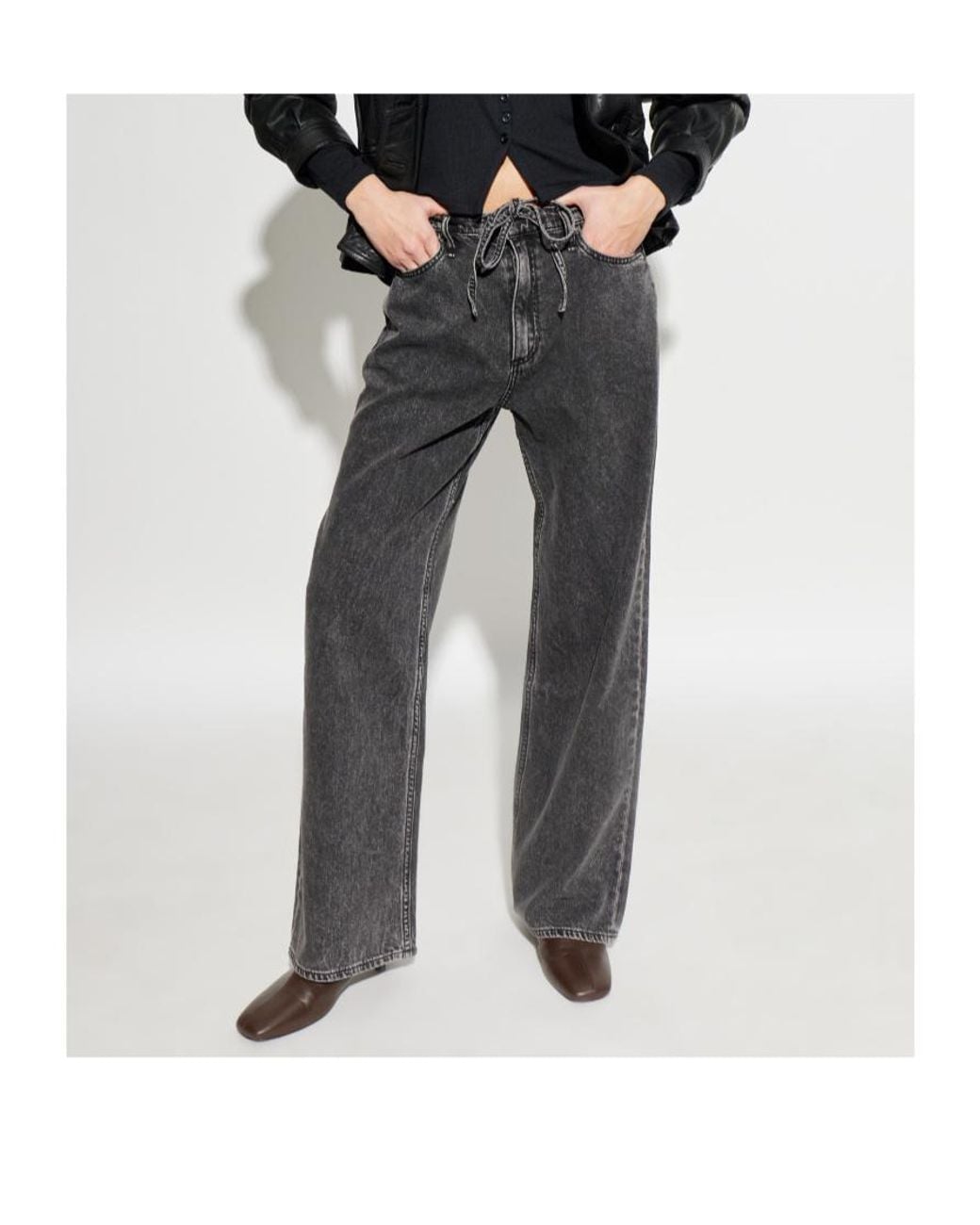 Rag & Bone Gray Phoebe Drawstring-Detail Trousers