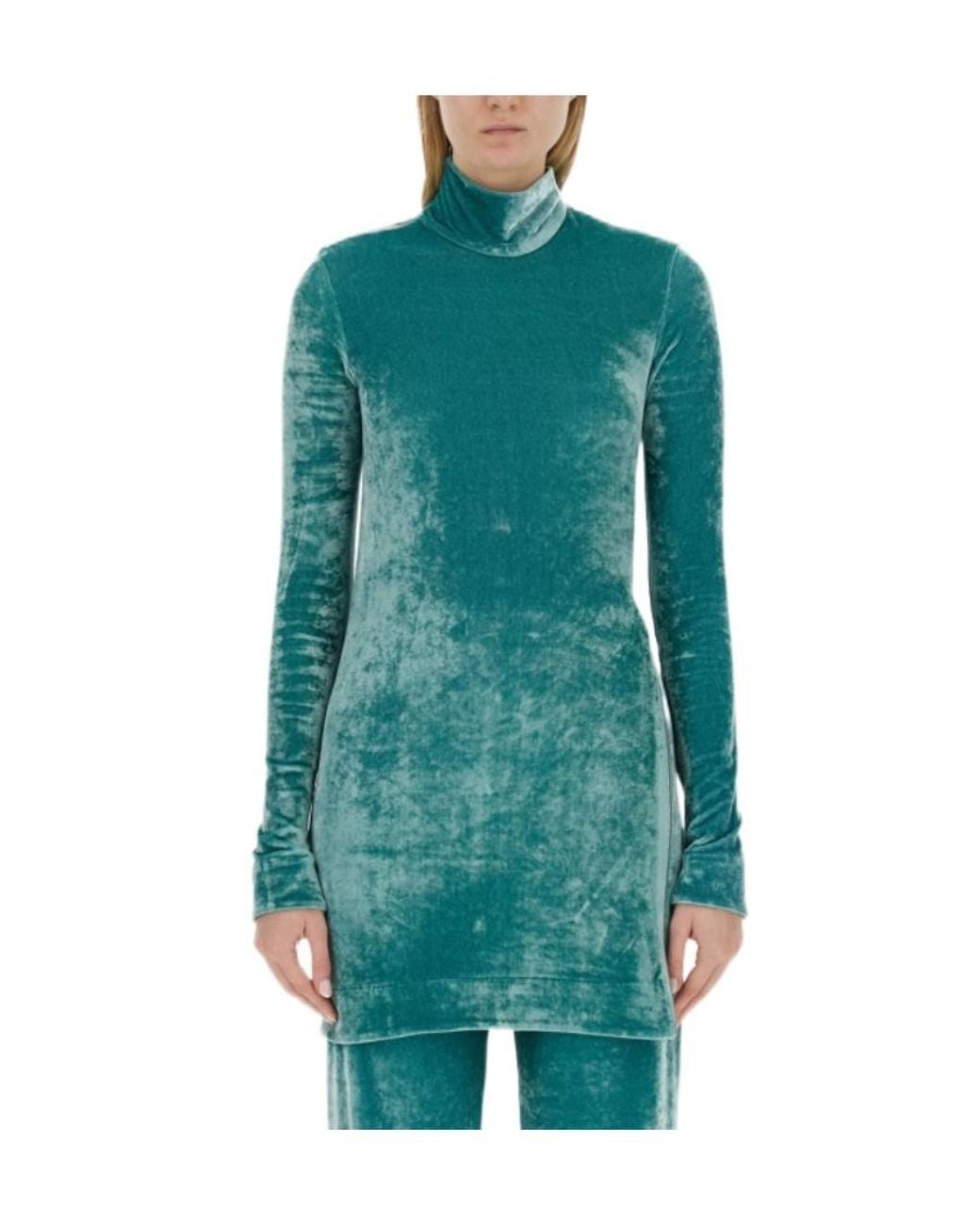 Jil Sander Green High-Neck Long-Sleeved Top