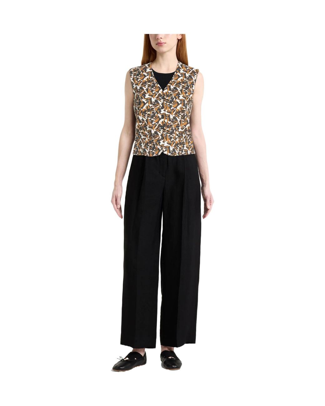 Weekend by Maxmara Yellow Floral Print Top