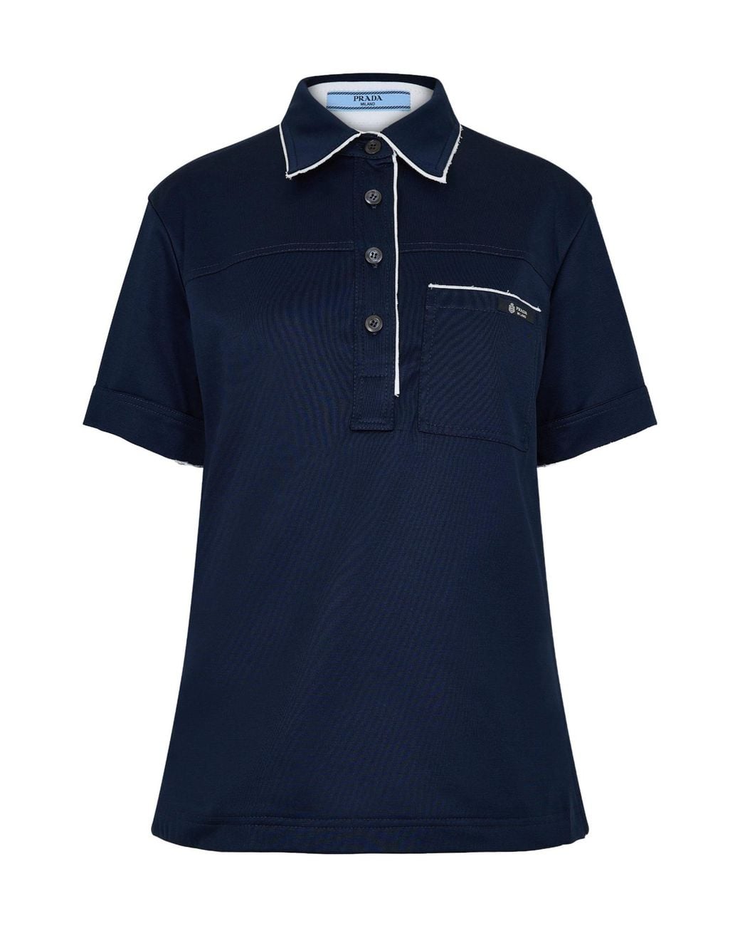 Prada Blue Short-Sleeved Polo Shirt