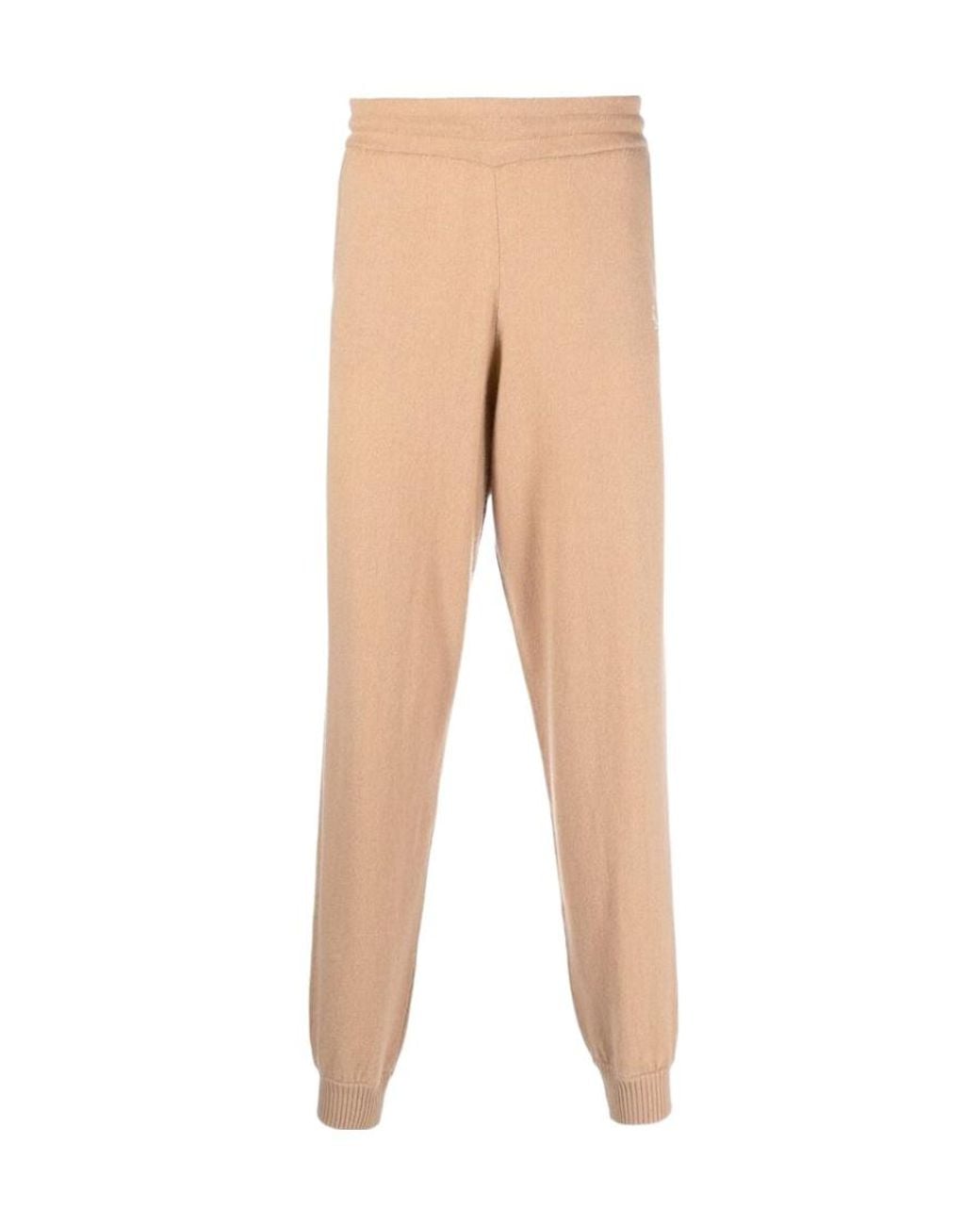 Sporty & Rich Natural Logo-Embroidered Elasticated Waistband Pants for men