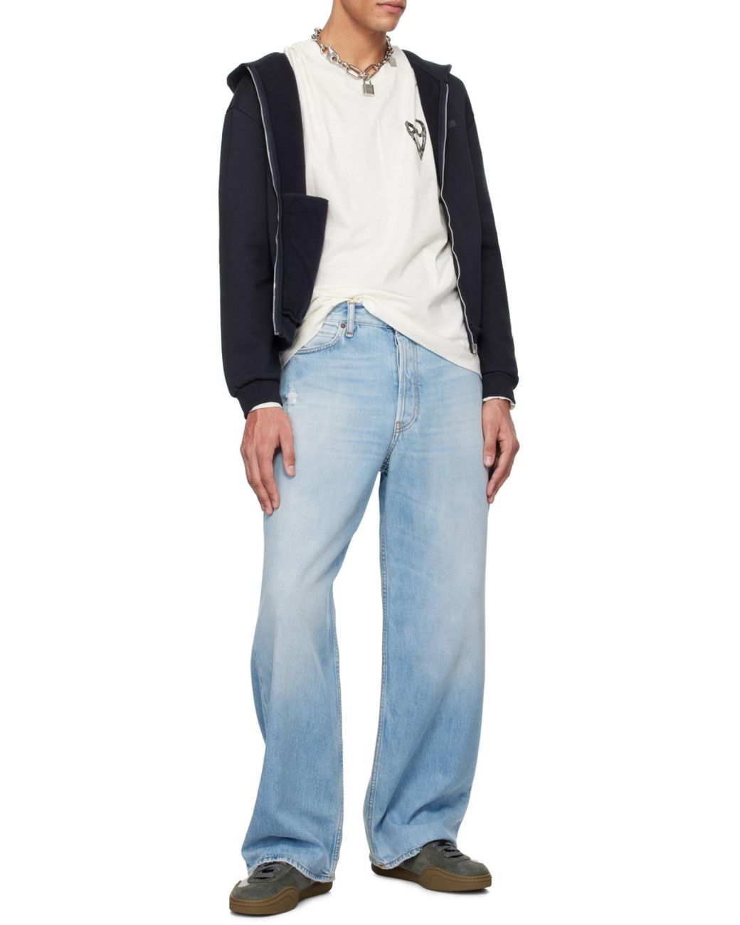 Acne Gray Lace-Up Seakers for men