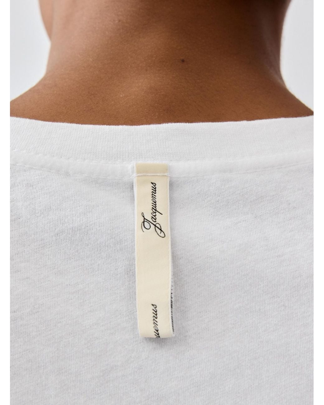 Jacquemus White Logo Crew-Neck T-Shirt for men