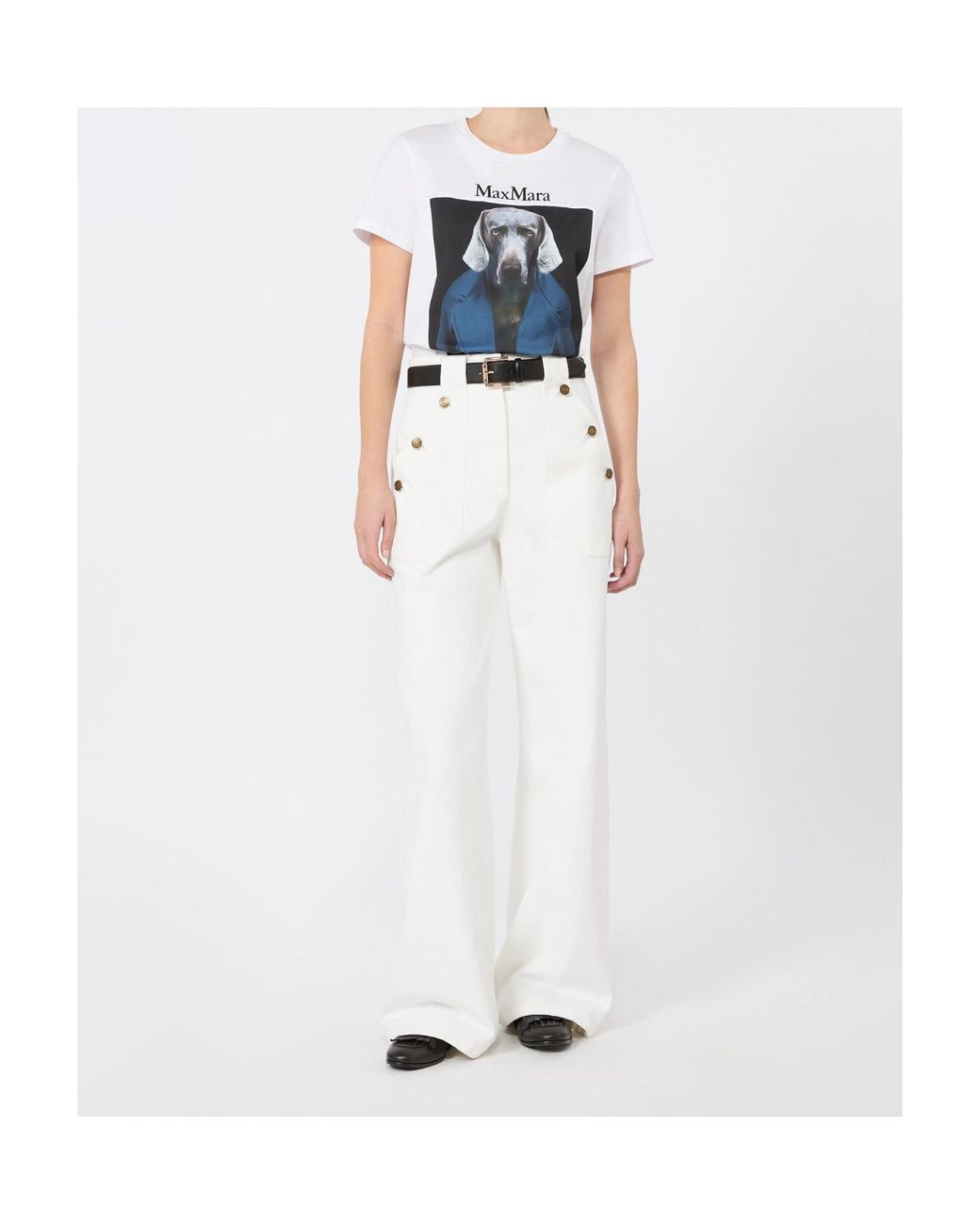 Max Mara Blue Dog Print T-Shirt