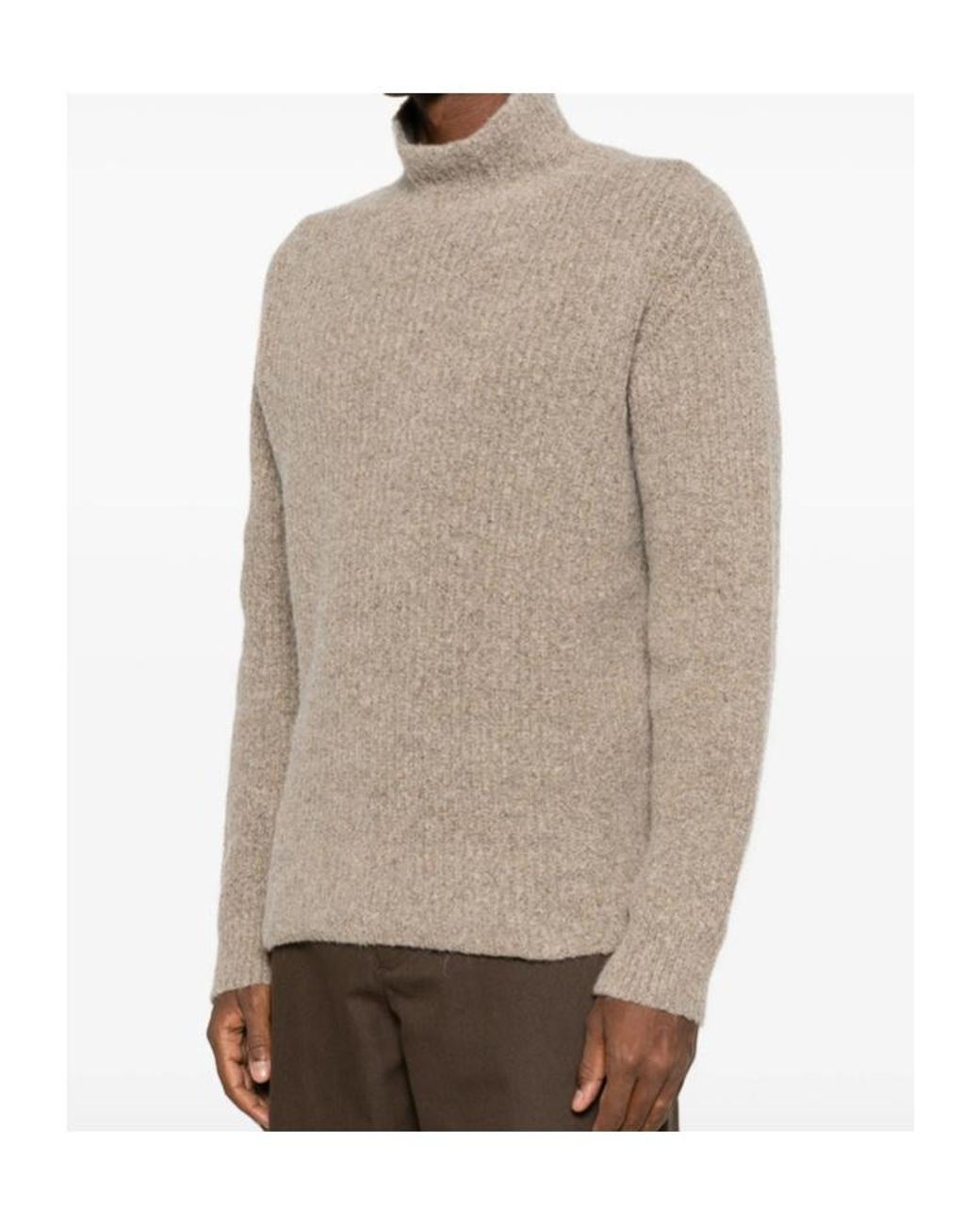 Roberto Collina Natural Turtleneck Knit Top for men