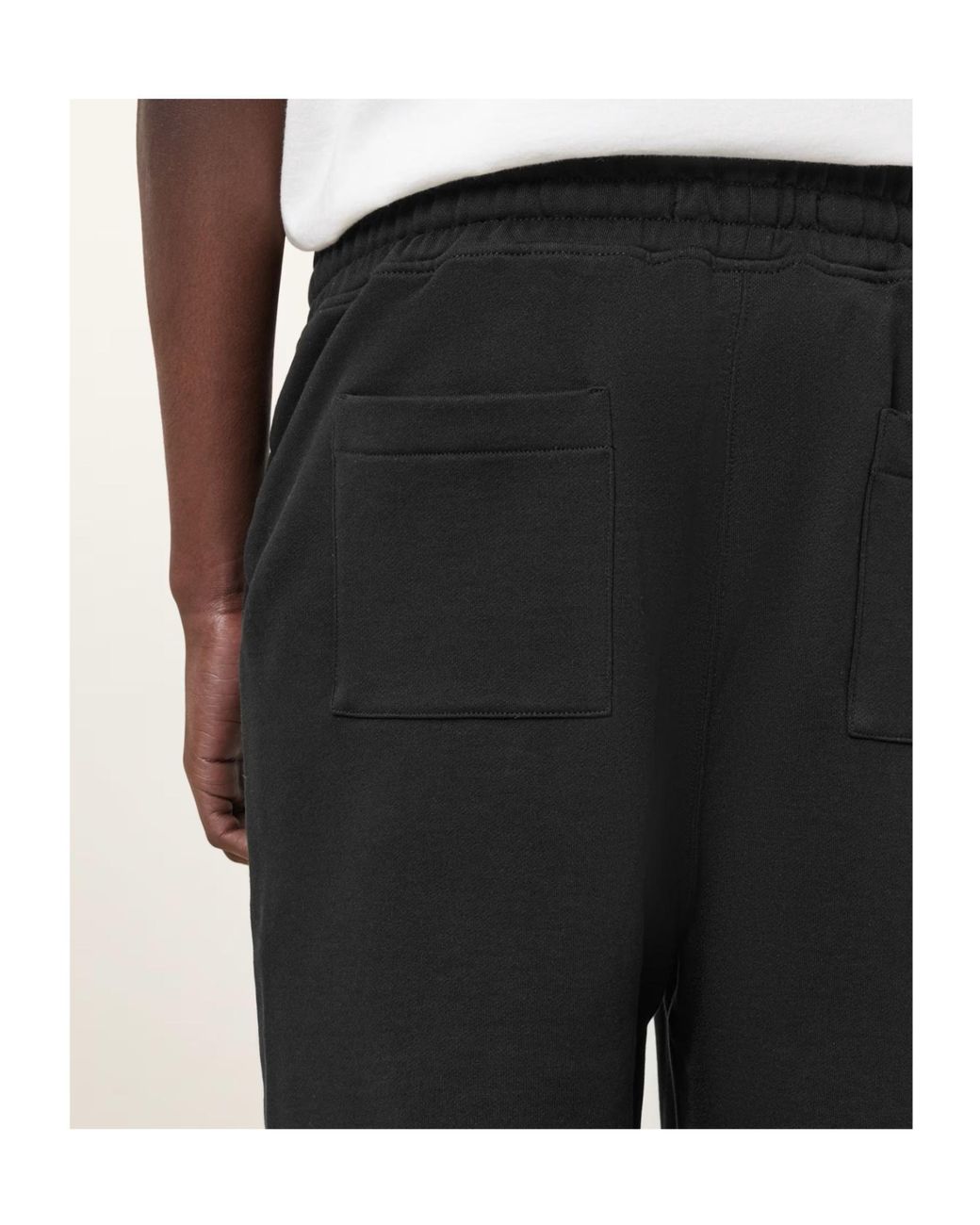 AllSaints Black Tokyo Underground Logo Shorts for men