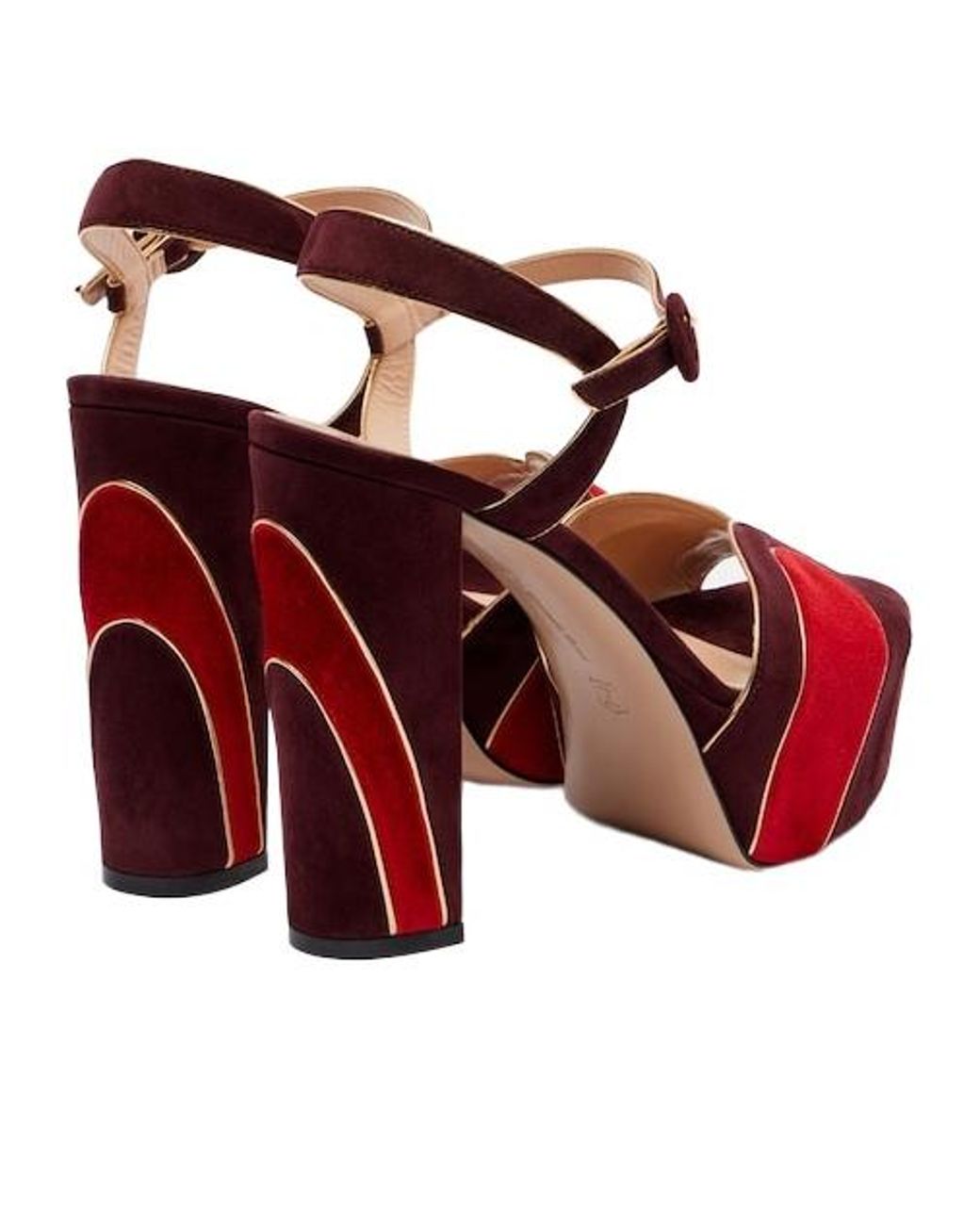 Gianvito Rossi Red 125 Suede Platform Sandals