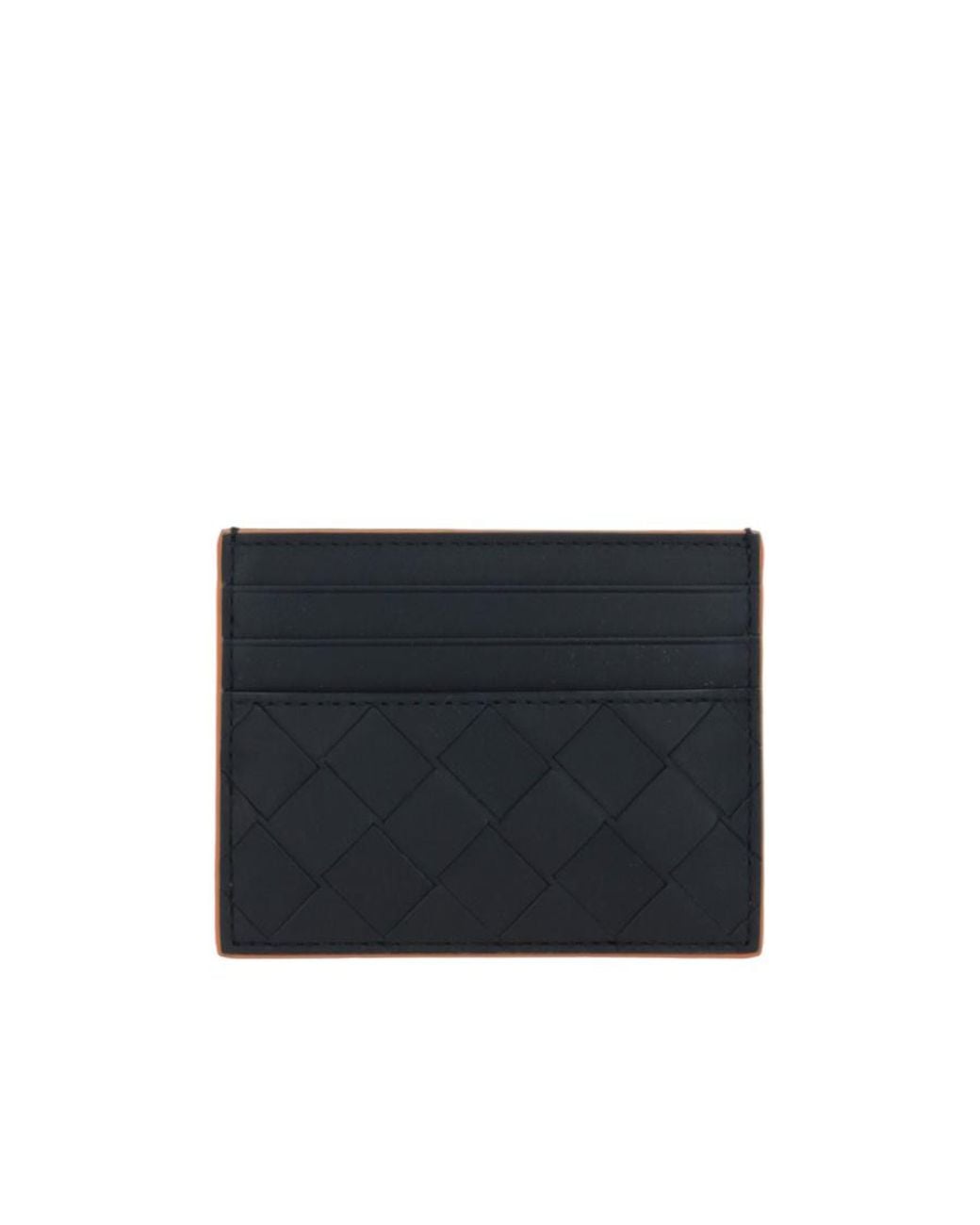 Bottega Veneta Black Intrecciato Open Top Card Case for men