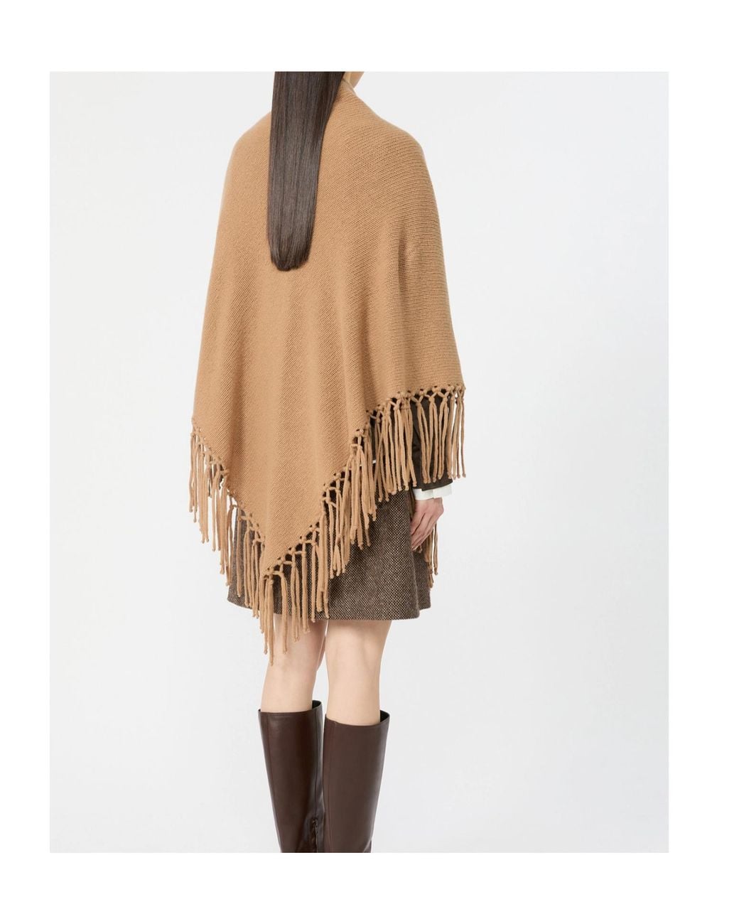 Weekend by Maxmara Natural Fringed Wool Shawl