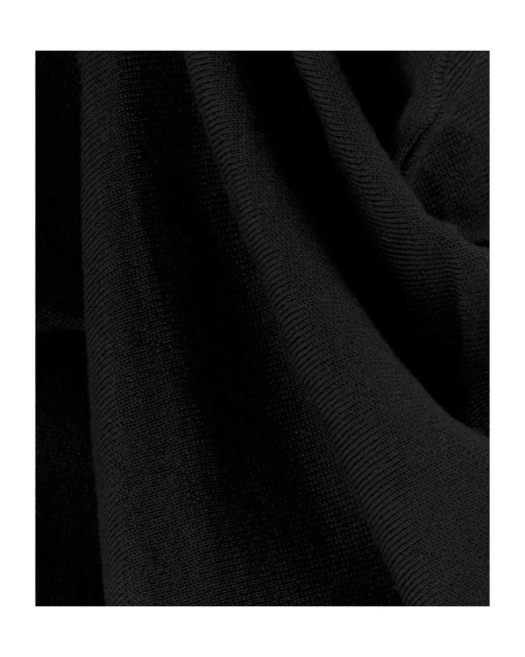 Blumarine Black Ruched Sleeve Flower Cardigan