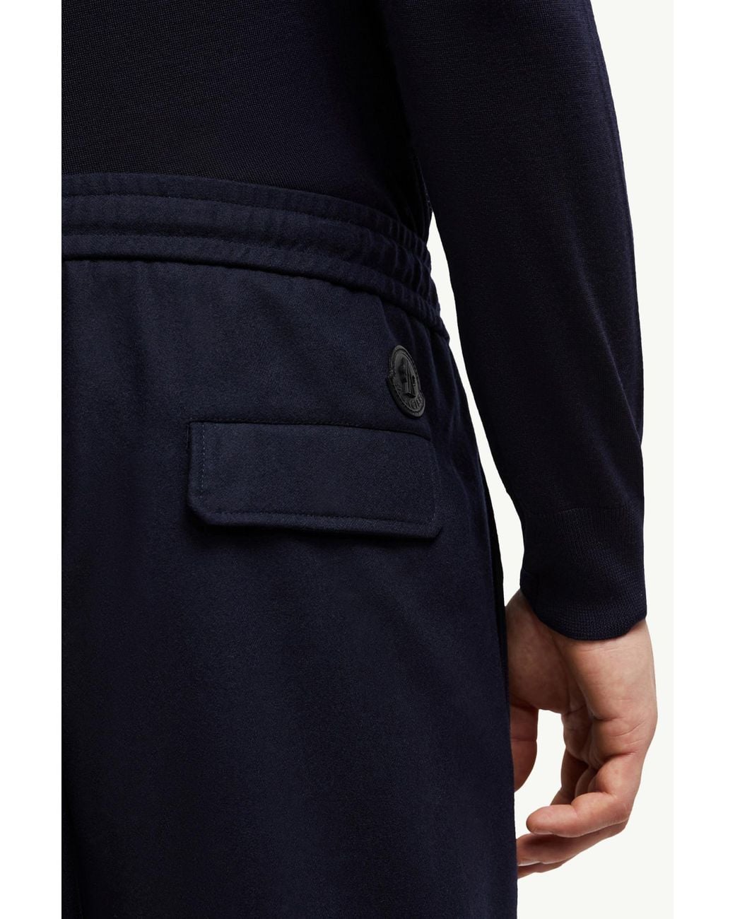 Moncler Blue Logo Patch Jogging Pants for men