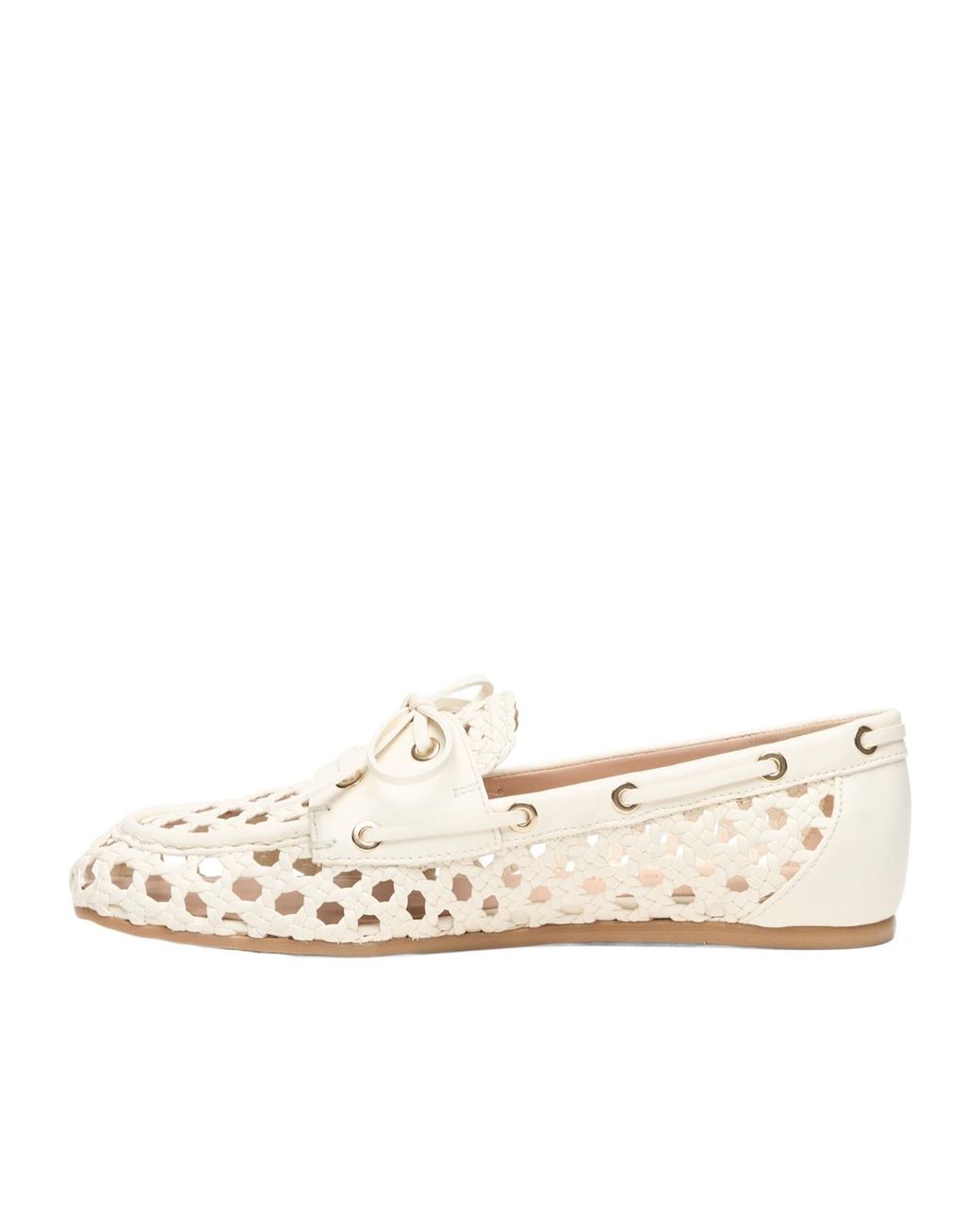 Stuart Weitzman Natural Tinsley Woven Moccasin