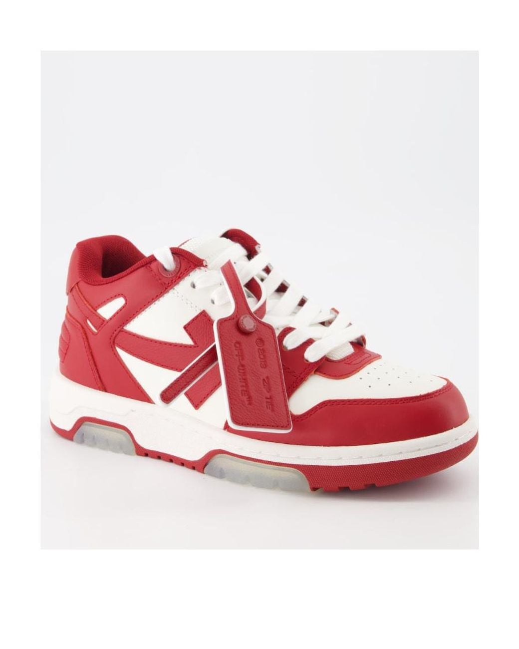 Off-White c/o Virgil Abloh Red Out Of Office Leather Sneakers