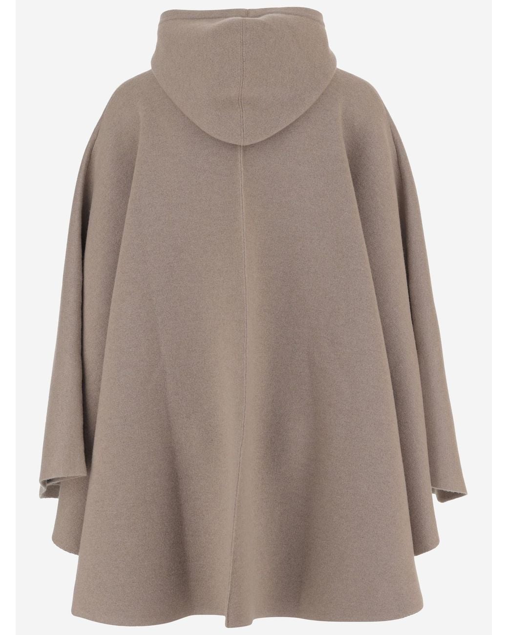 Bottega Veneta Brown Hooded Cape