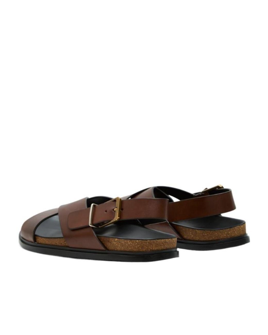 The Row Brown Crossover-Strap Buckle-Fastening Sandals