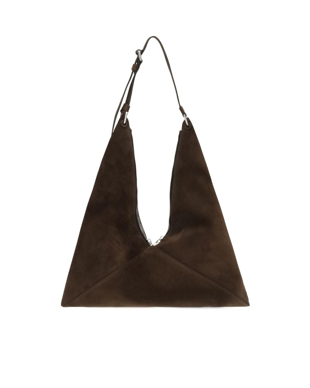 Moschino Brown Buckle Detailed Zipped Shoulder Bag