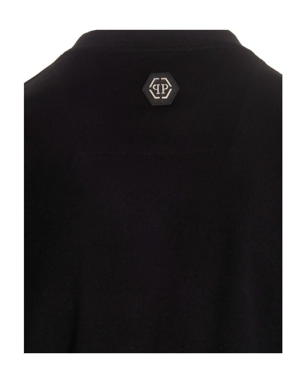 Philipp Plein Black Logo Printed Short-Sleeved T-Shirt for men