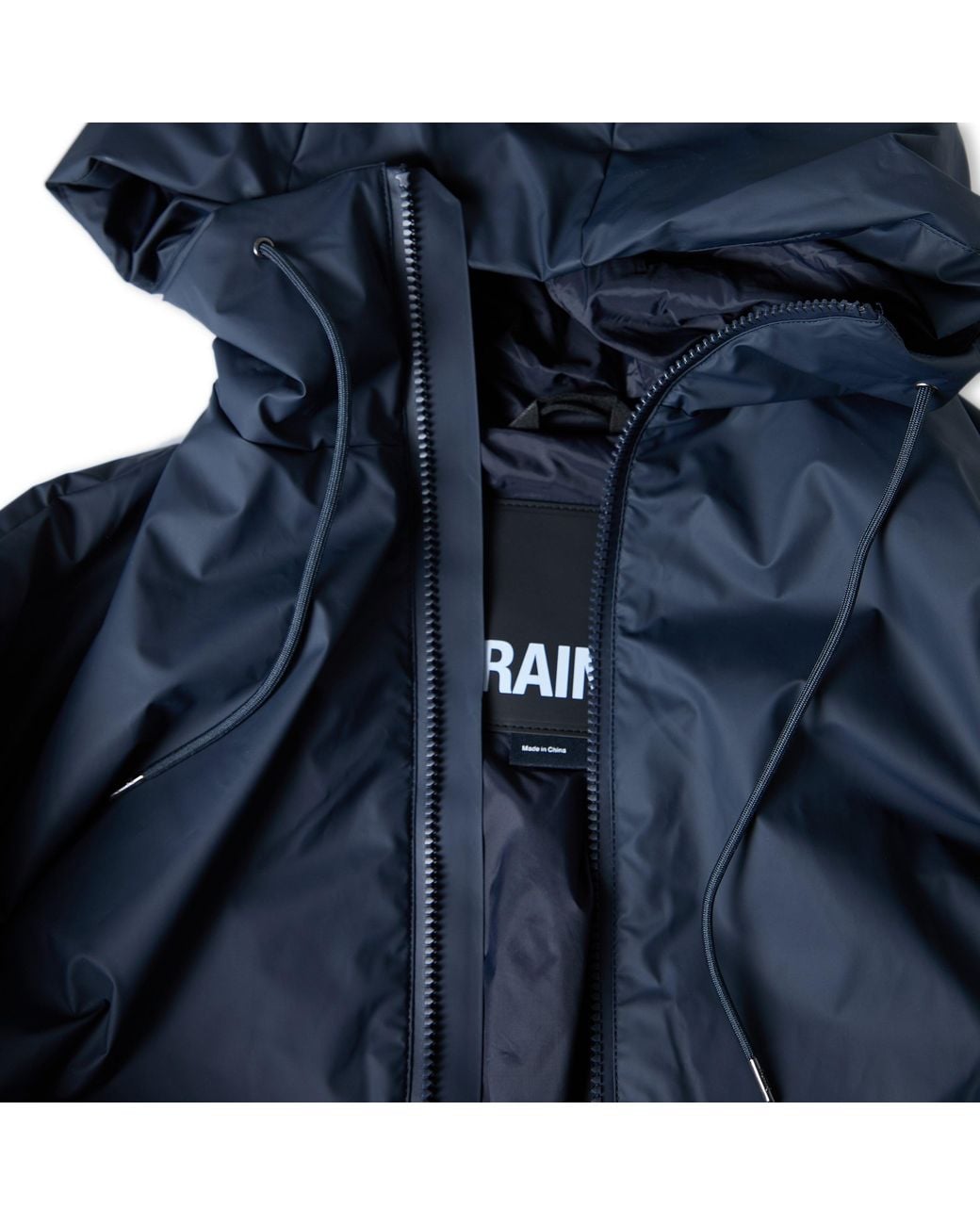 Rains Blue Lohja Hooded Padded Jacket With Zipper for men