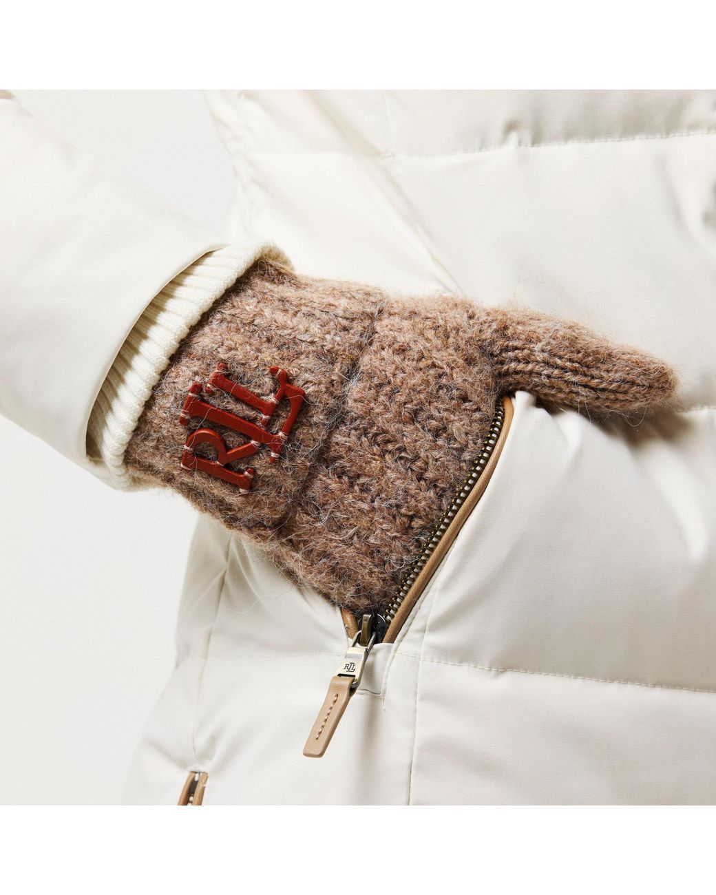 Ralph Lauren White Logo Detail Gloves
