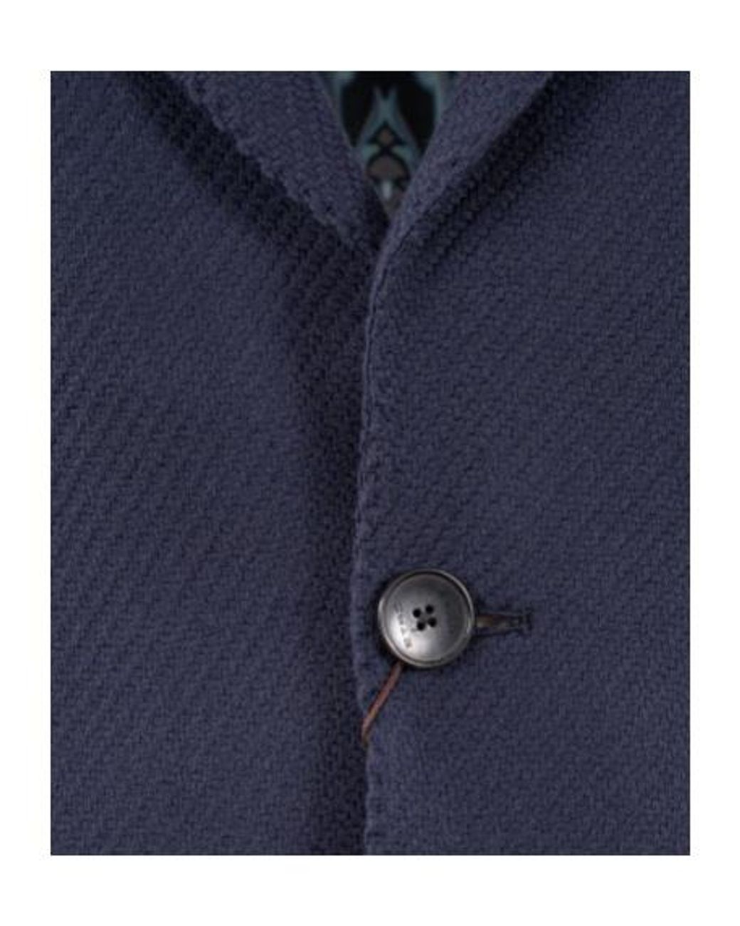 Etro Blue Notched Patterned Blazer for men