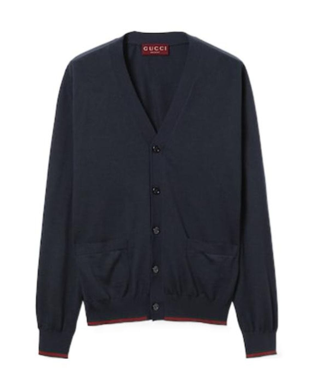 Gucci Blue Button-Up Knit Cardigan for men