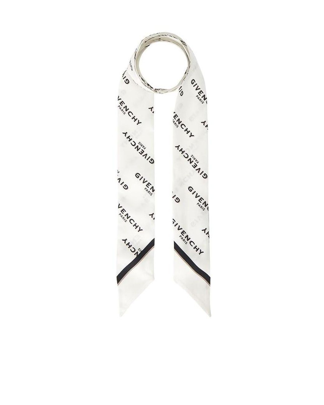 Givenchy White Twill Silk Scarf
