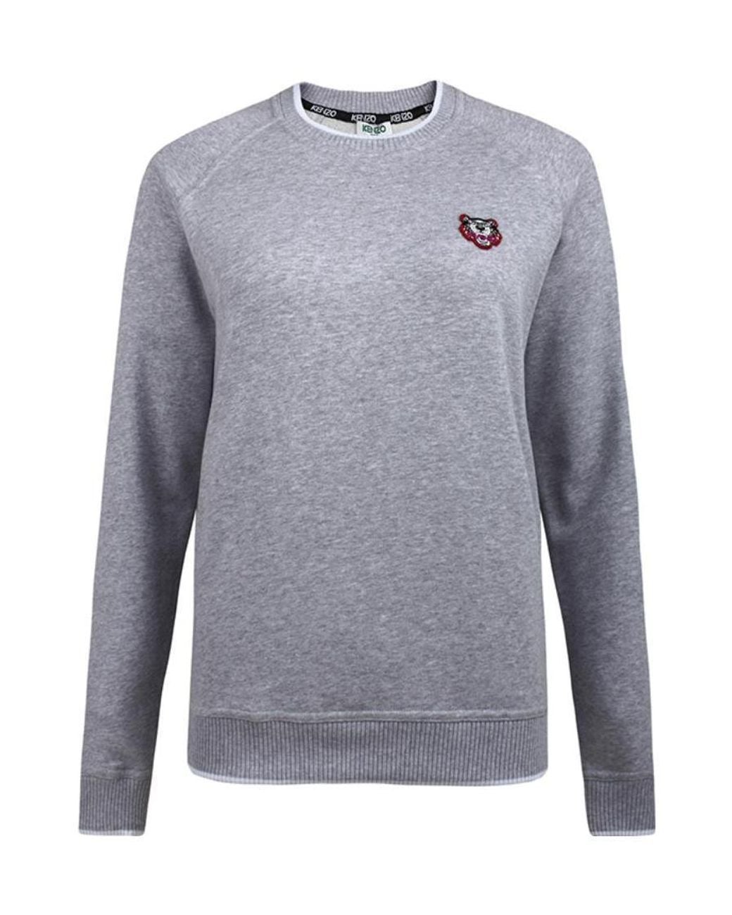 KENZO Blue Tiger Head Embroidered Knit Sweater