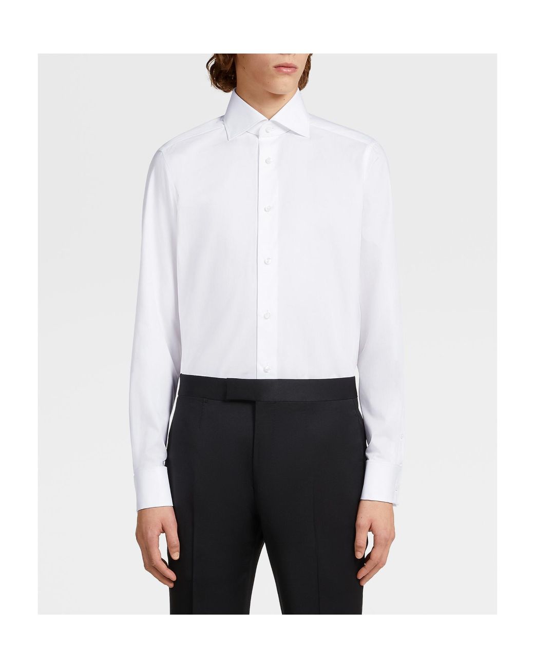 Zegna White Classic Buttoned Shirt for men
