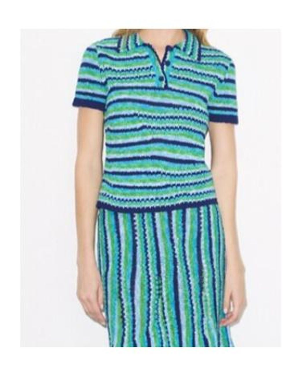 Tory Burch Blue Striped Polo