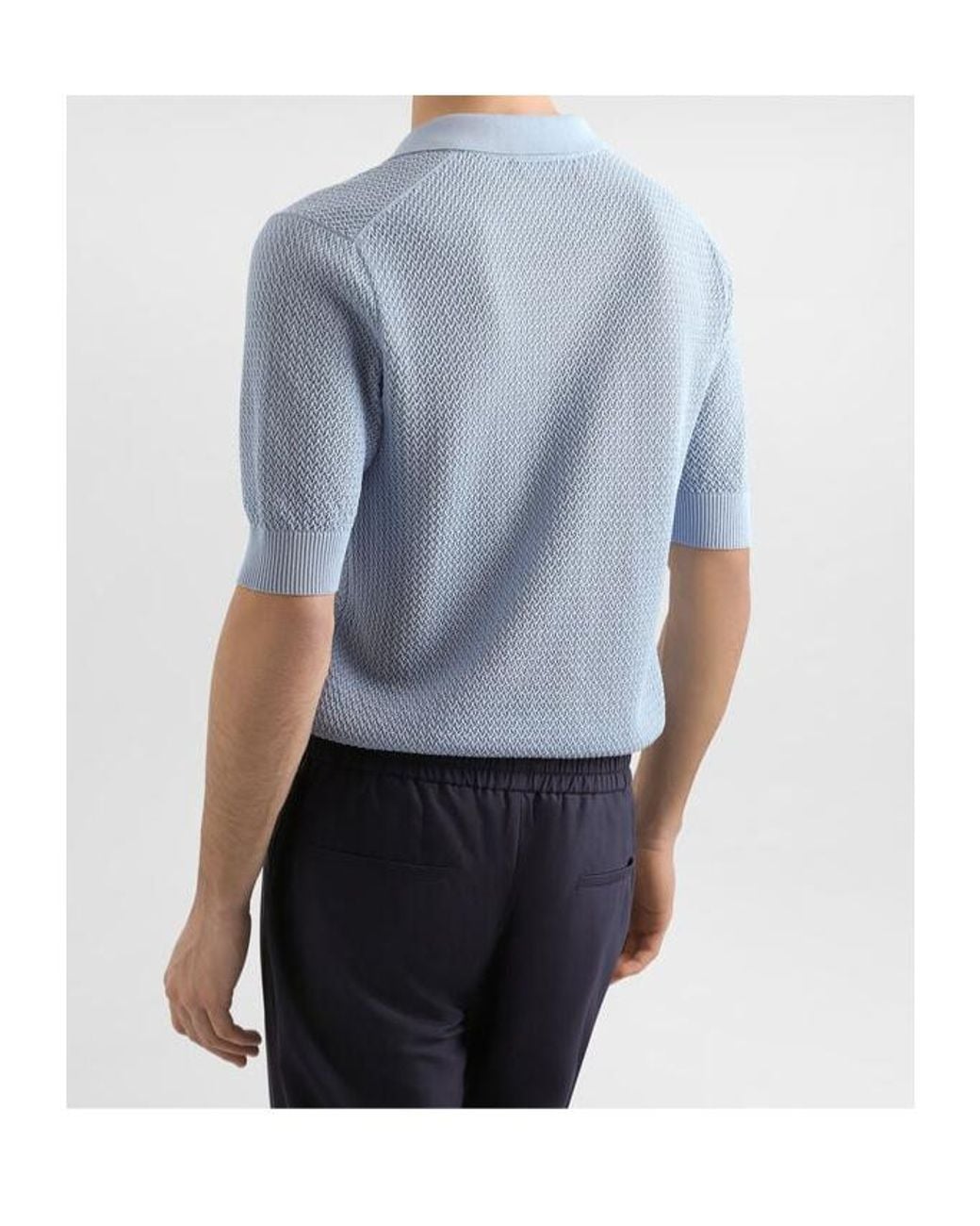 Dolce & Gabbana Blue Textured Short-Sleeve Top for men