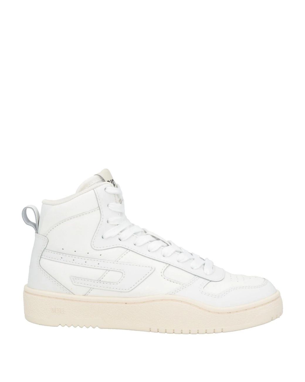 DIESEL White Minimalist High-Top Sneakers