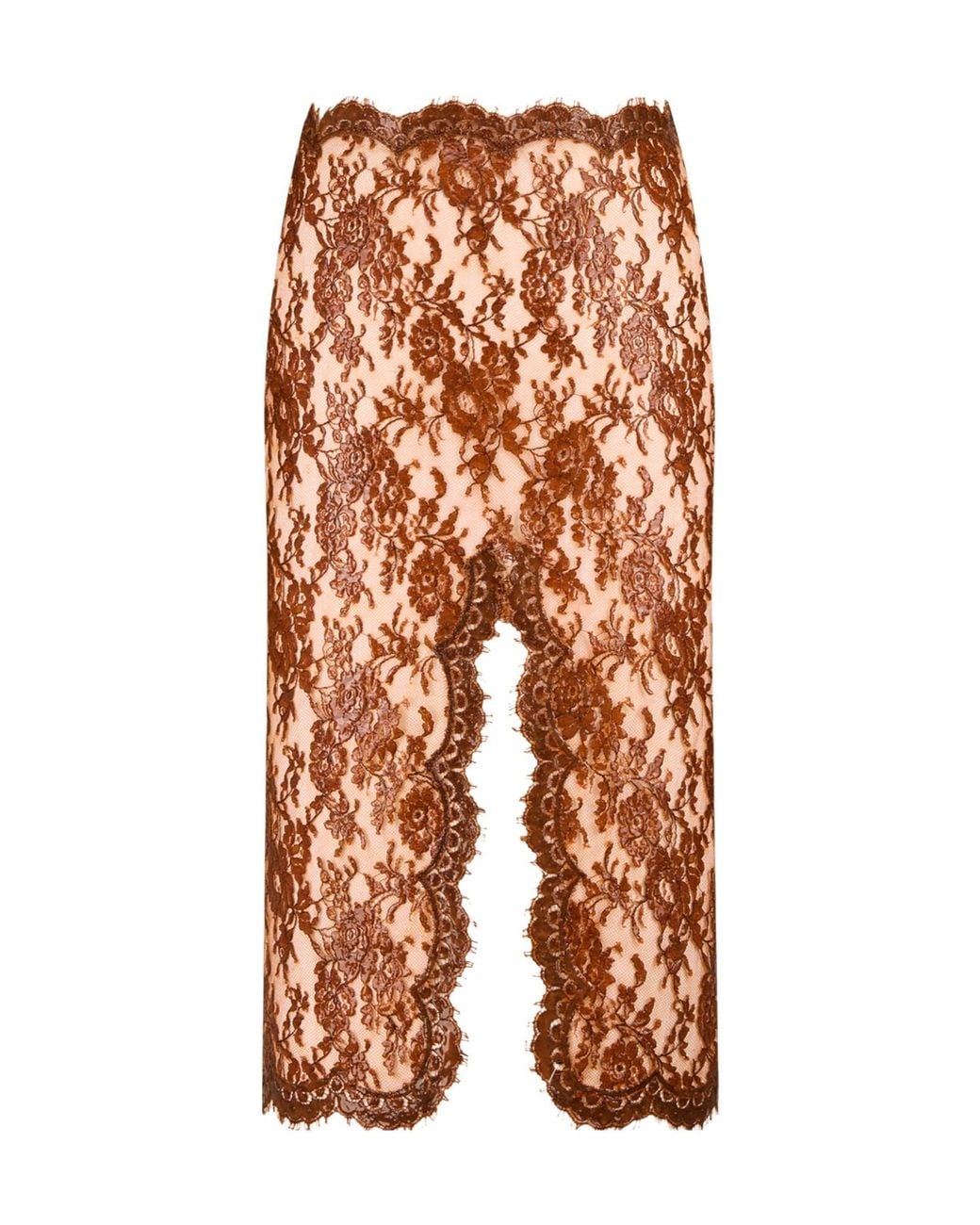 Saint Laurent Orange Split Pencil Skirt