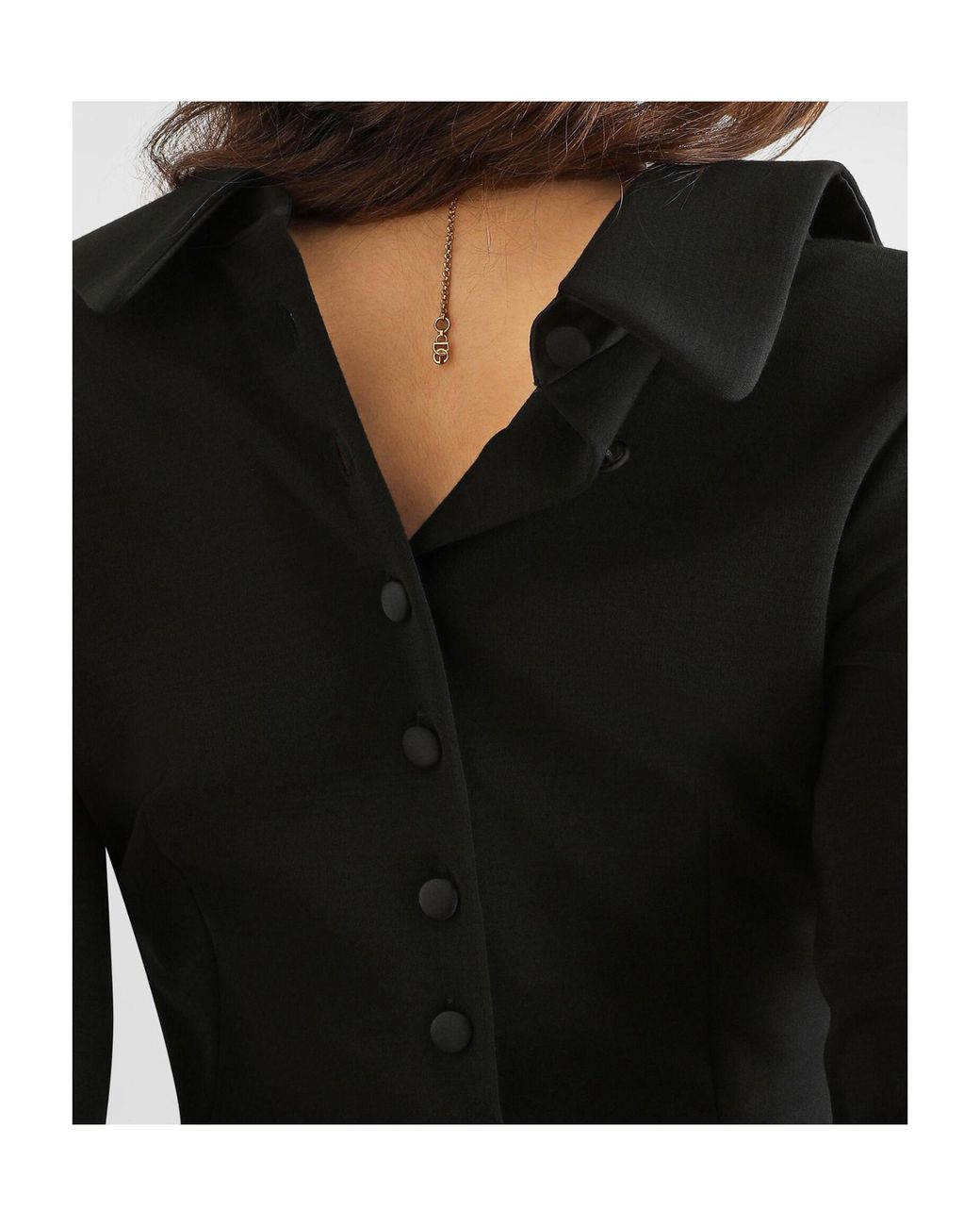 Dolce & Gabbana Black Wool Jersey Blouse