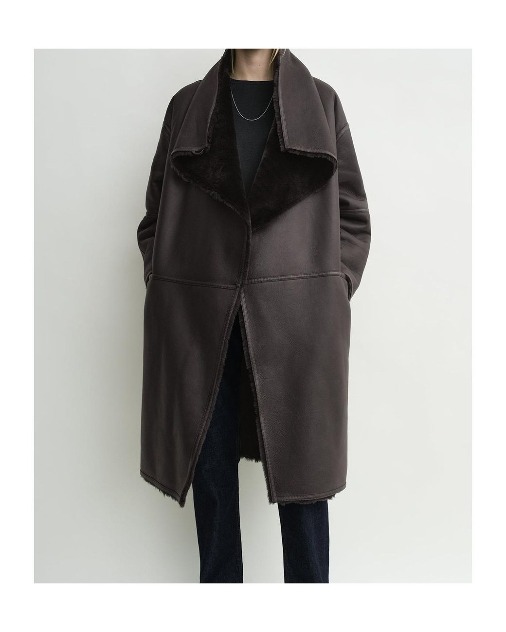 Totême Black Totême Oversized Shearling Coat