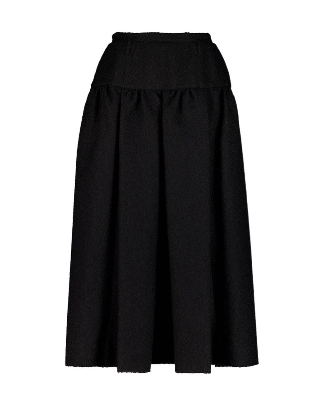 Dolce & Gabbana Black Wool Midi Skirt