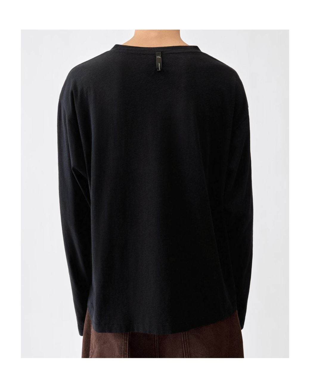 Jacquemus Black Crewneck Long-Sleeve T-Shirt for men