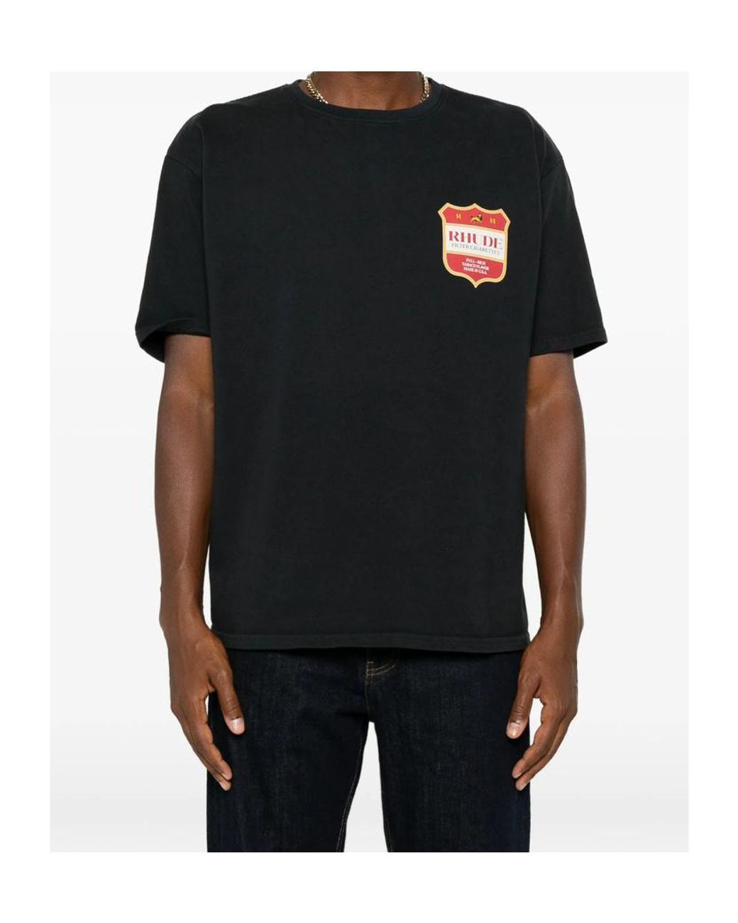 Rhude Black Filtaro Crest Graphic T-Shirt for men