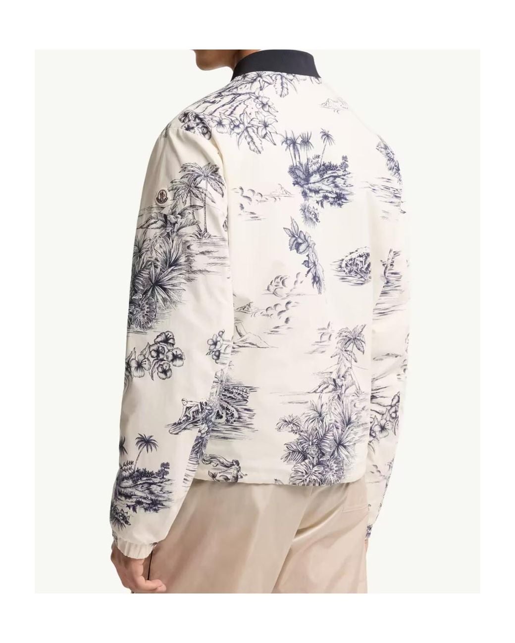 Moncler White Reversible Printed Poplin Jacket for men